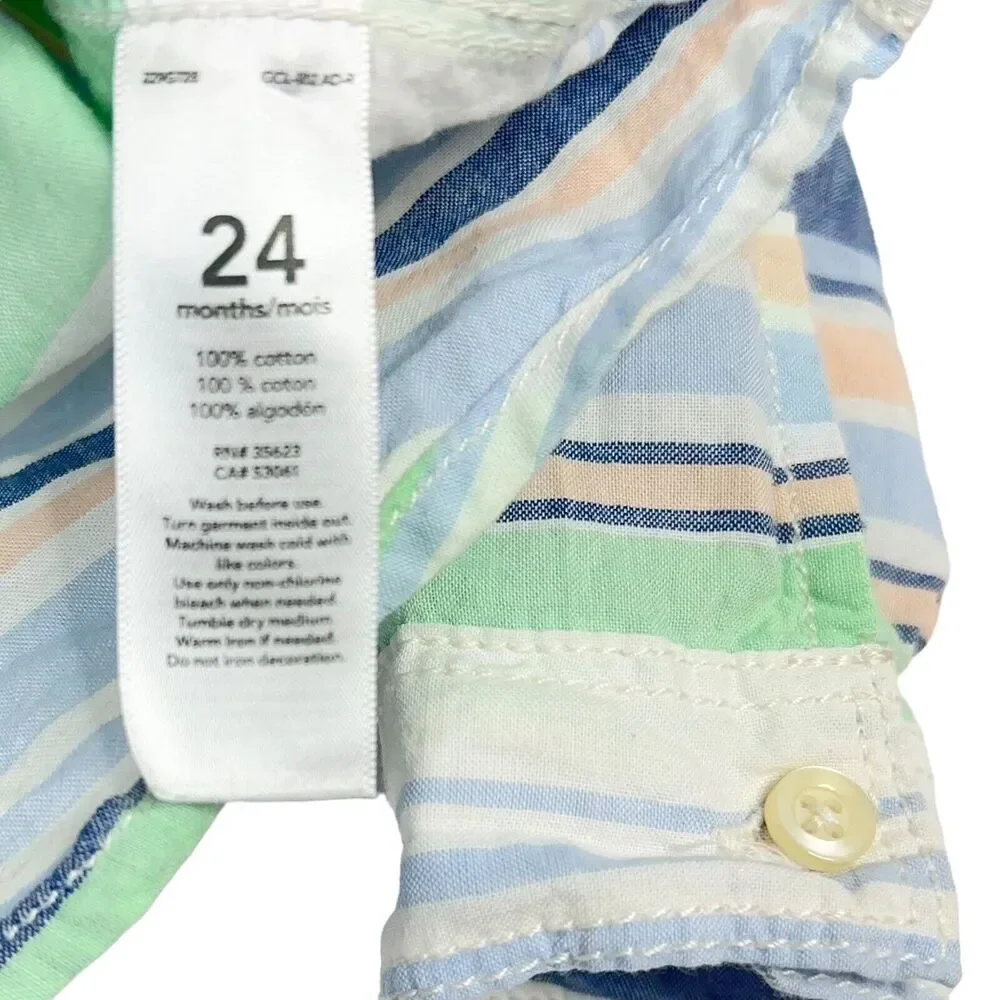 Carter's Oliver & Rain Striped Lightweight Cotton Pants and Shirt Size 2T Boys